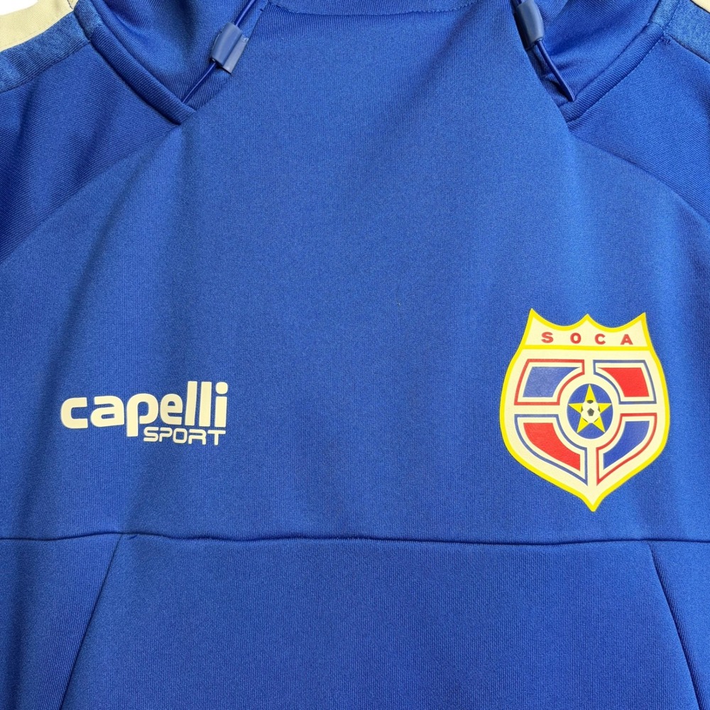 Capelli Sport SOCA Soccer Hoodie Mens Large Blue CS-Dry Pullover AGA-6047 - Picture 2 of 9